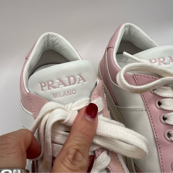 Prada Downtown Leather Sneakers - Picture 3 of 11